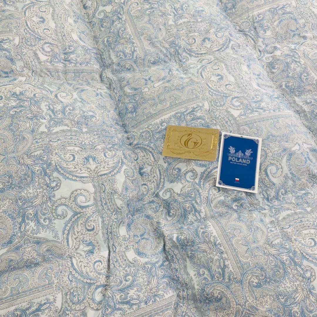 羽毛布団 セミダブル ポーランド産ホワイトマザーグース 軽量生地 25738BL