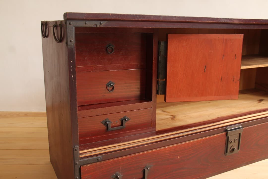 ローボード　2段　木製　収納棚　古道具　古家具　ビンテージ　アンティーク　レトロ