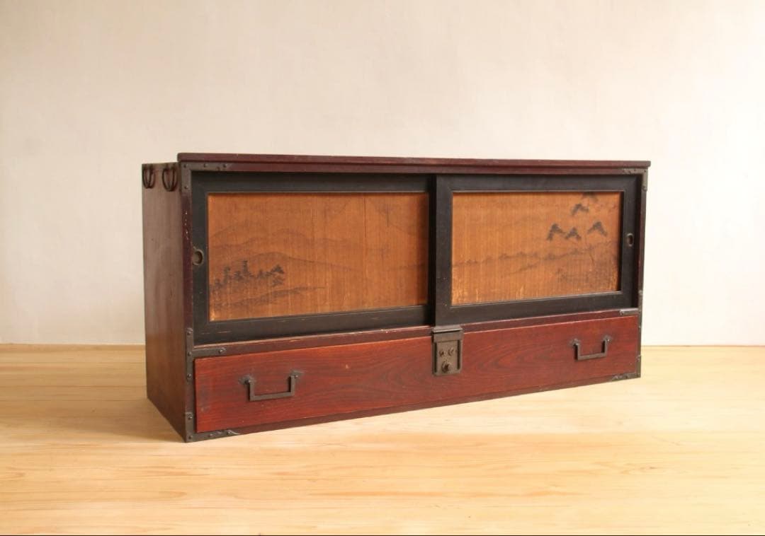 ローボード　2段　木製　収納棚　古道具　古家具　ビンテージ　アンティーク　レトロ