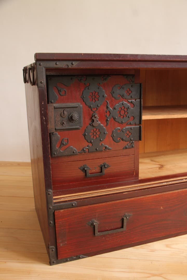 ローボード　2段　木製　収納棚　古道具　古家具　ビンテージ　アンティーク　レトロ