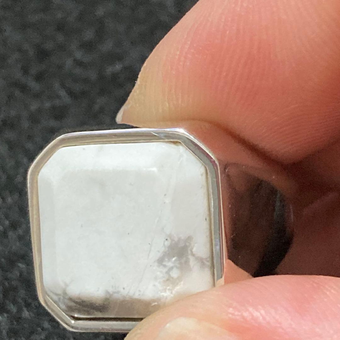 石に訳あり、新品 パワーストーン 指輪 19号 ハウライト シルバー925