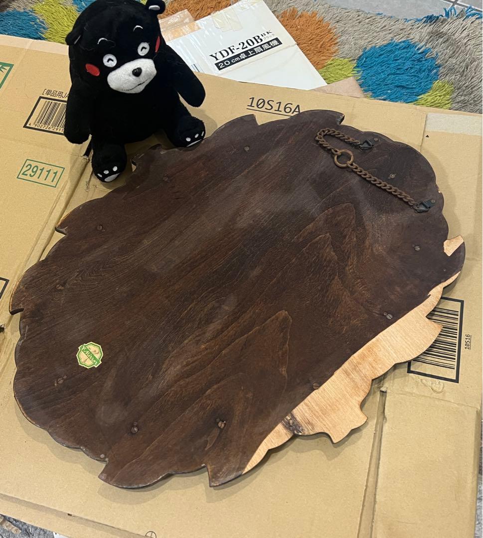 【送料込み！】ミラー　鏡　アンティーク　木製　掛け鏡