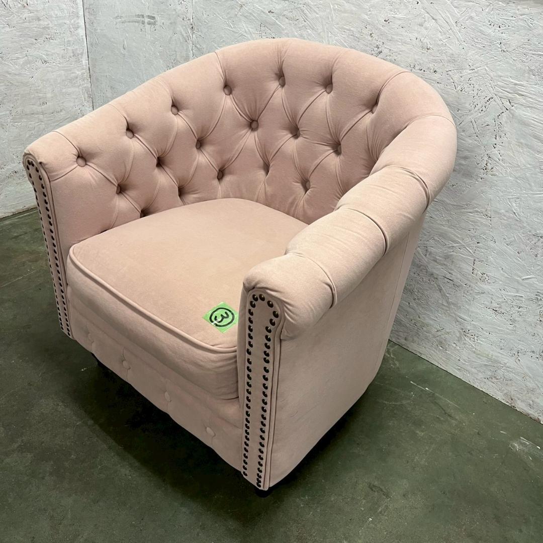 チェスターフィールド 1人掛けソファ ピンク VINCENT ③ A0606