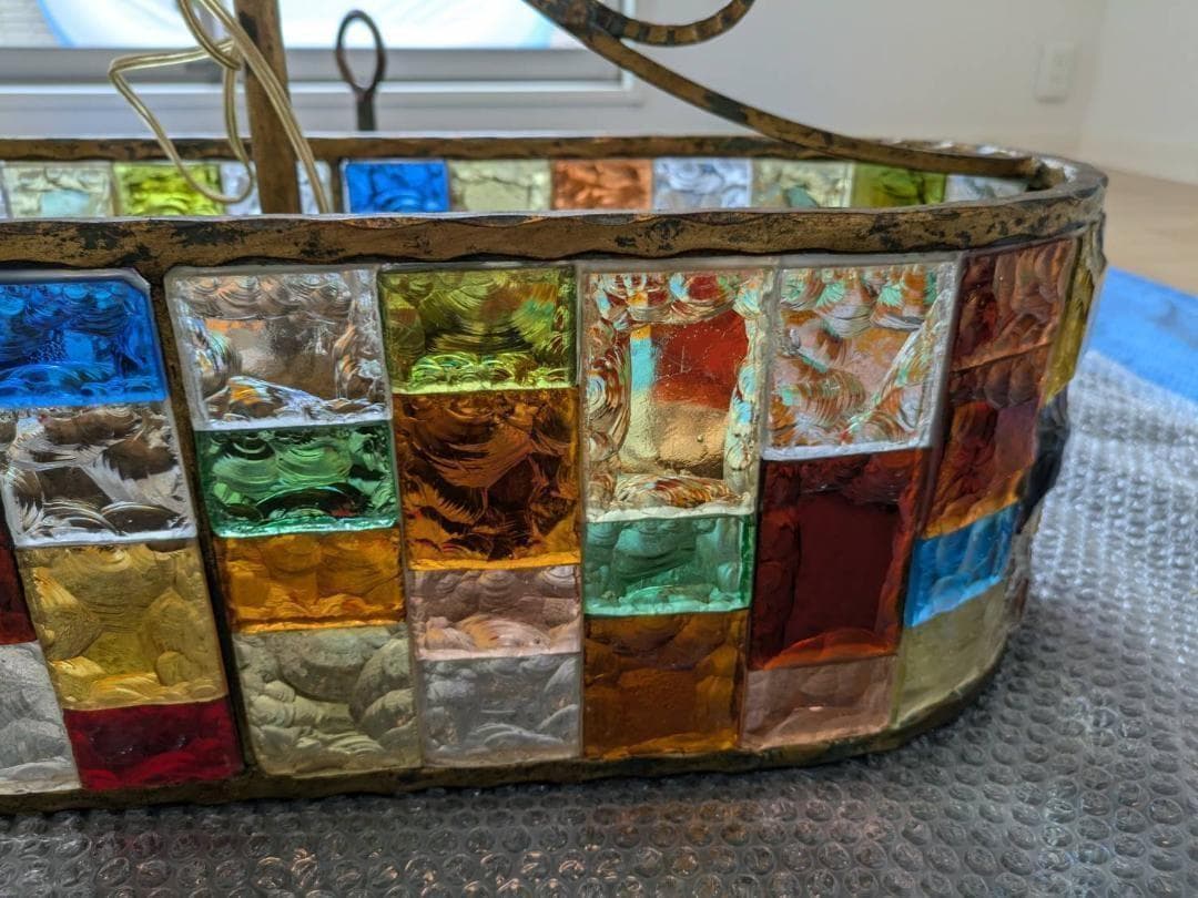 【超希少】イタリア製　シャンデリア　照明　アンティーク　ガラス　ビンテージ