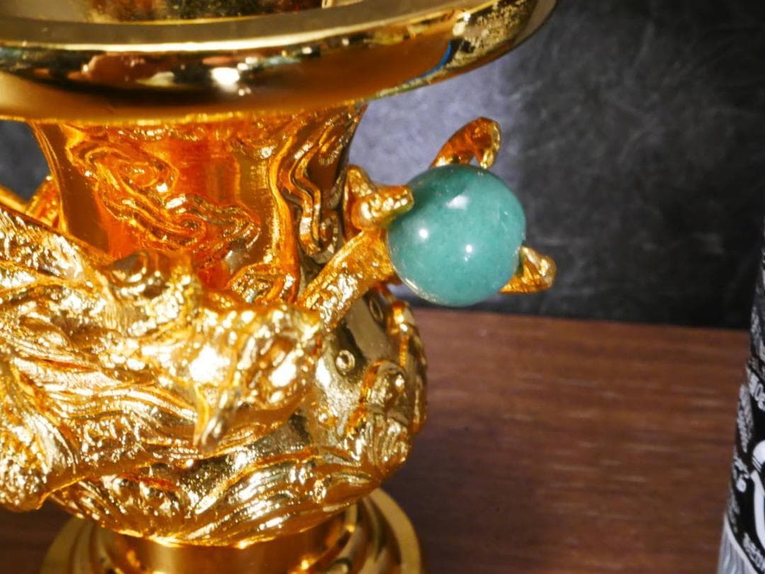 限定値下　展示未使用品　国産本金鍍金の花瓶　高田派　花立　4685