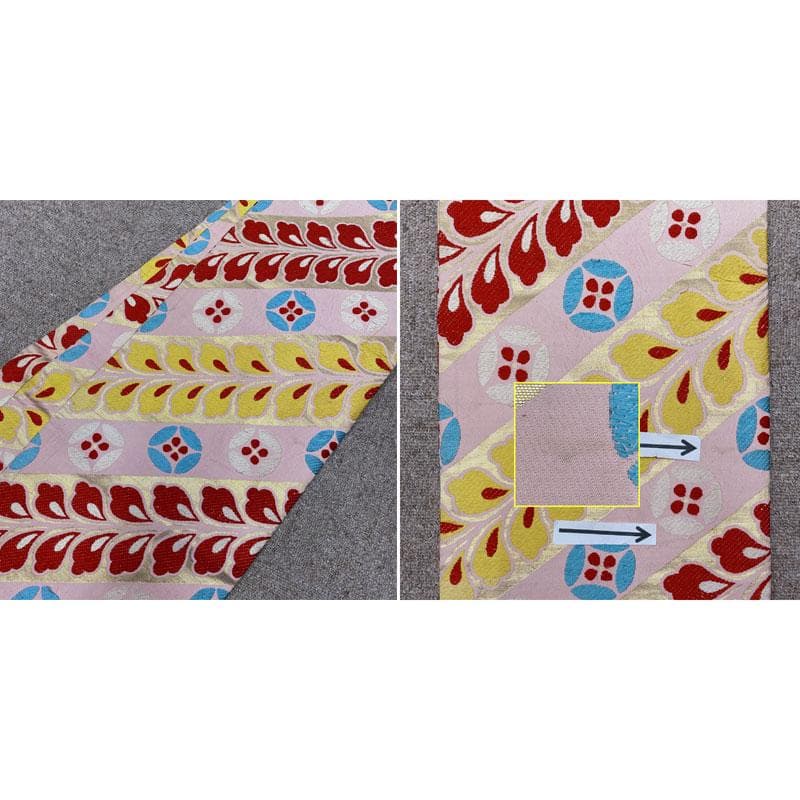 502ag46, 帯締め帯揚げしごき◎七五三 七歳 アンティーク 着物&丸帯◎