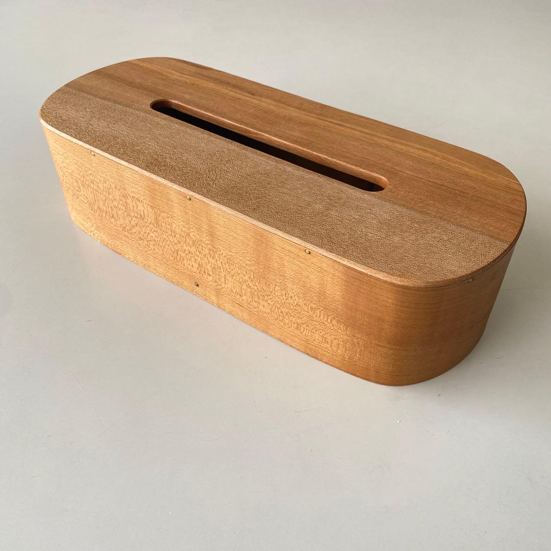 木製オーバルティッシュボックス まる工芸