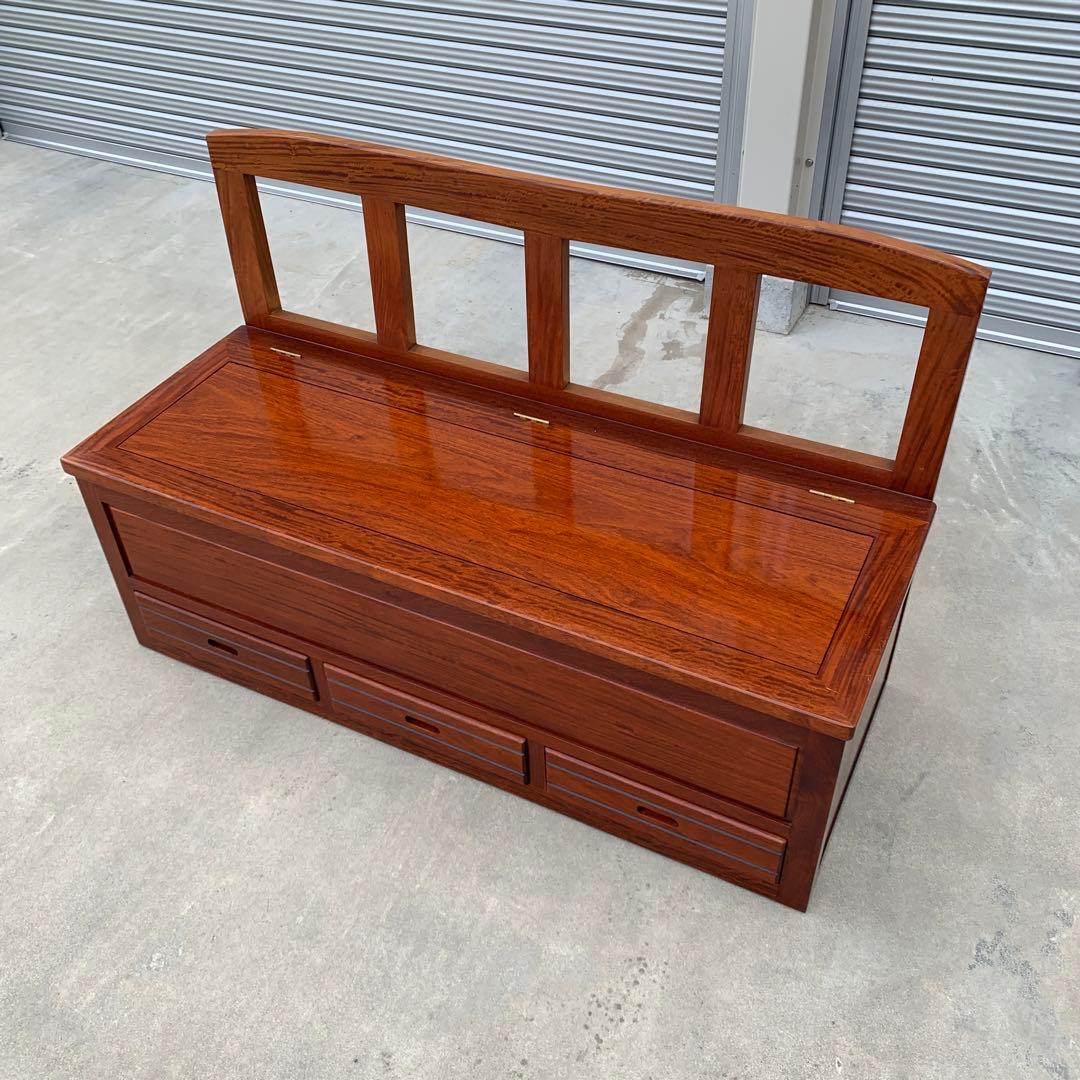 民藝家具 囲炉裏ベンチ 座面下収納・引出し付き