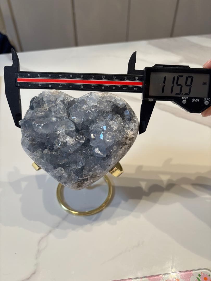 ハート型青灰色クリスタル