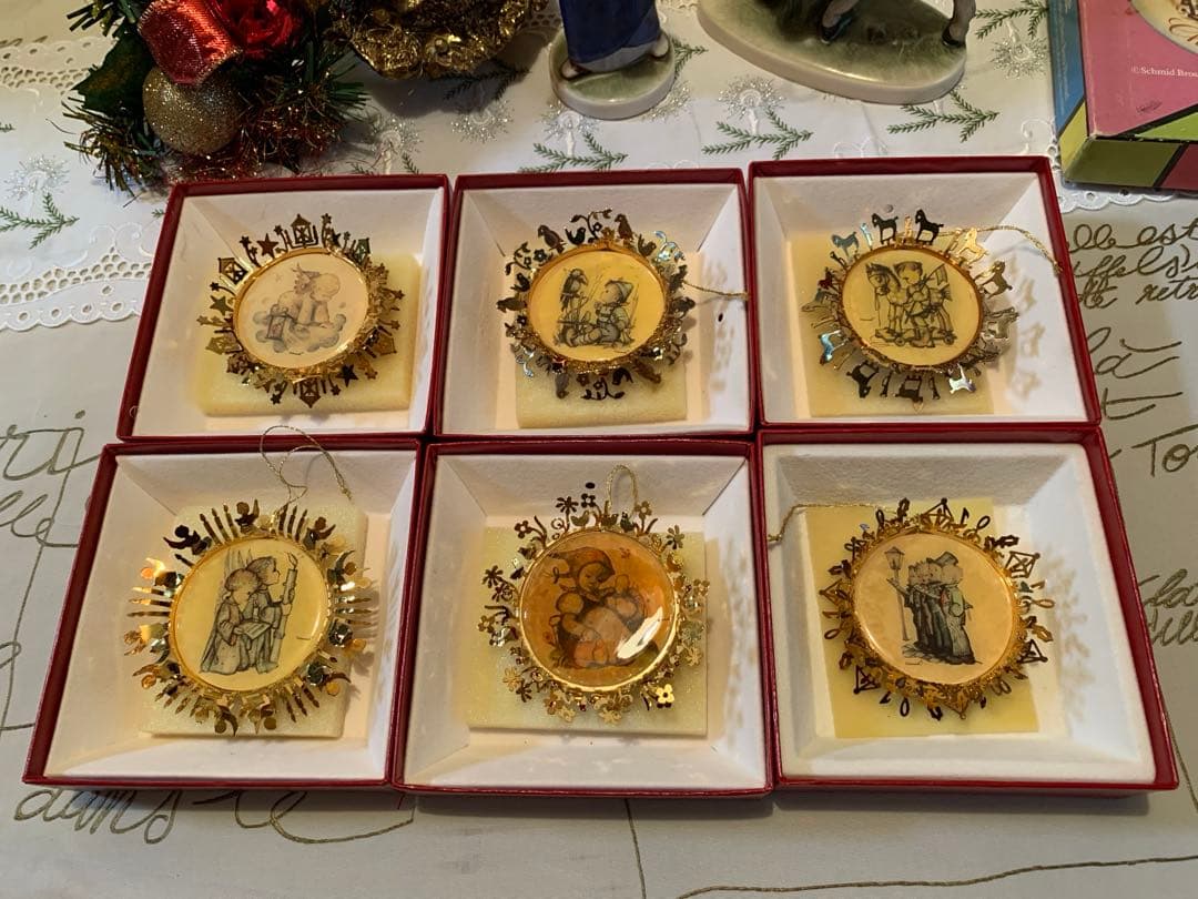 ゲーベル人形　ビンテージ24金仕上クリスマスオーナメントコレクション6個セット！