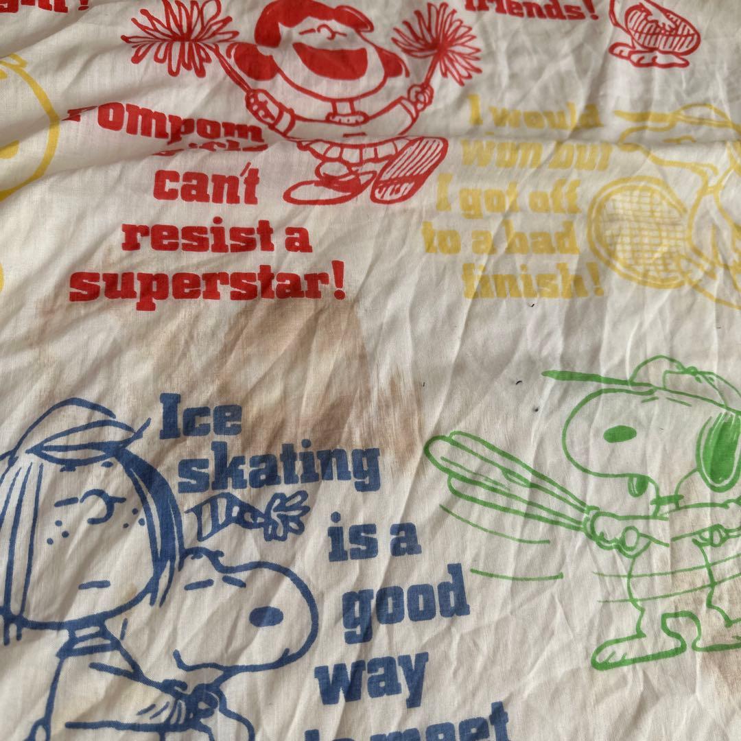 希少　スヌーピー ビンテージシーツ　スポーツ　アメリカ製　海外ツインサイズ