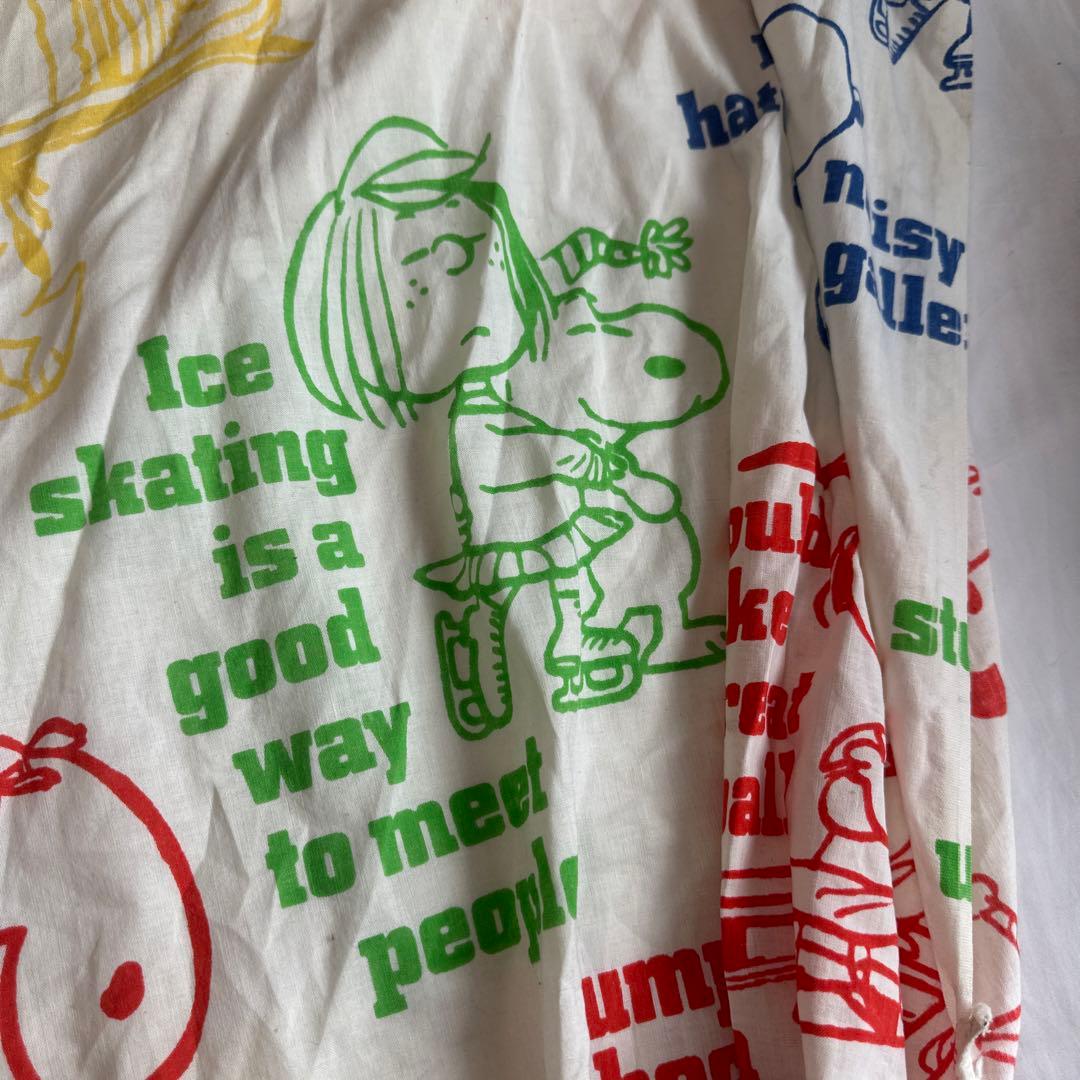 希少　スヌーピー ビンテージシーツ　スポーツ　アメリカ製　海外ツインサイズ