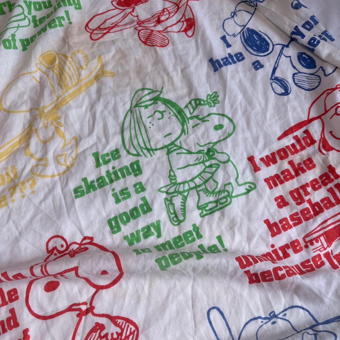 希少　スヌーピー ビンテージシーツ　スポーツ　アメリカ製　海外ツインサイズ