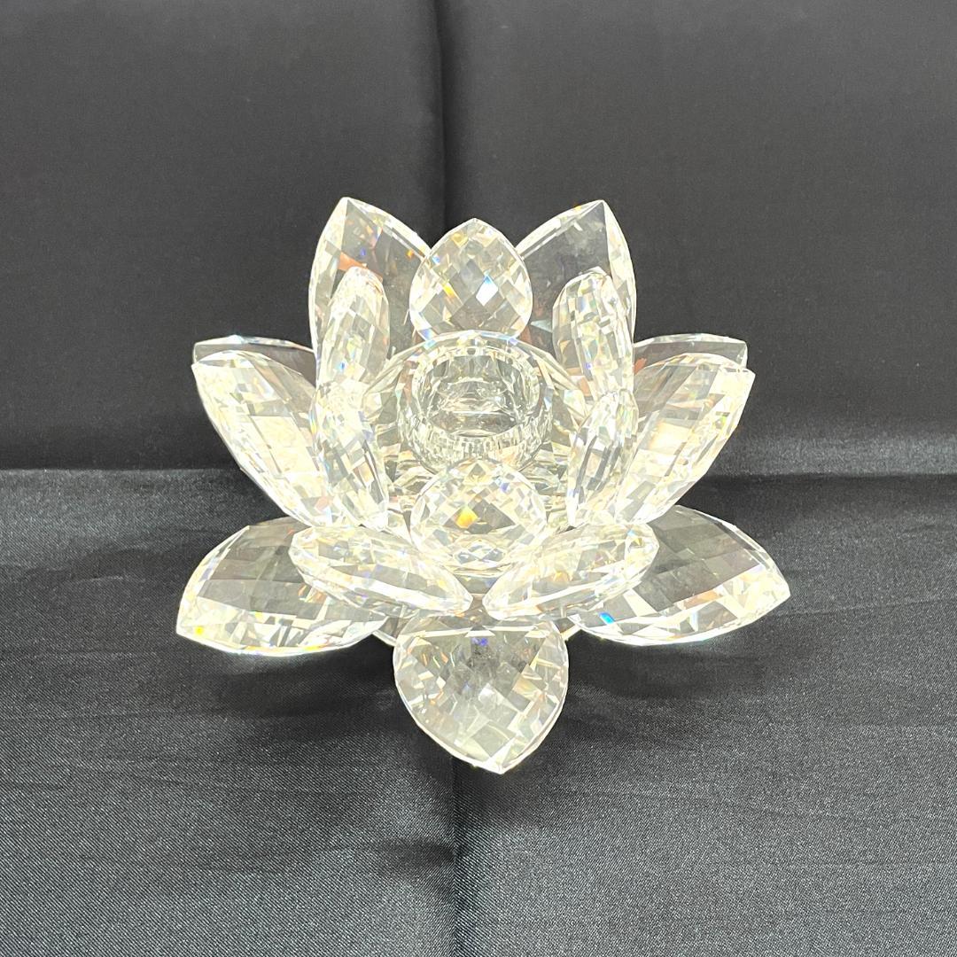 Y2503-307 SWAROVSKI クリスタル キャンドルホルダー 蓮 - メルカリ