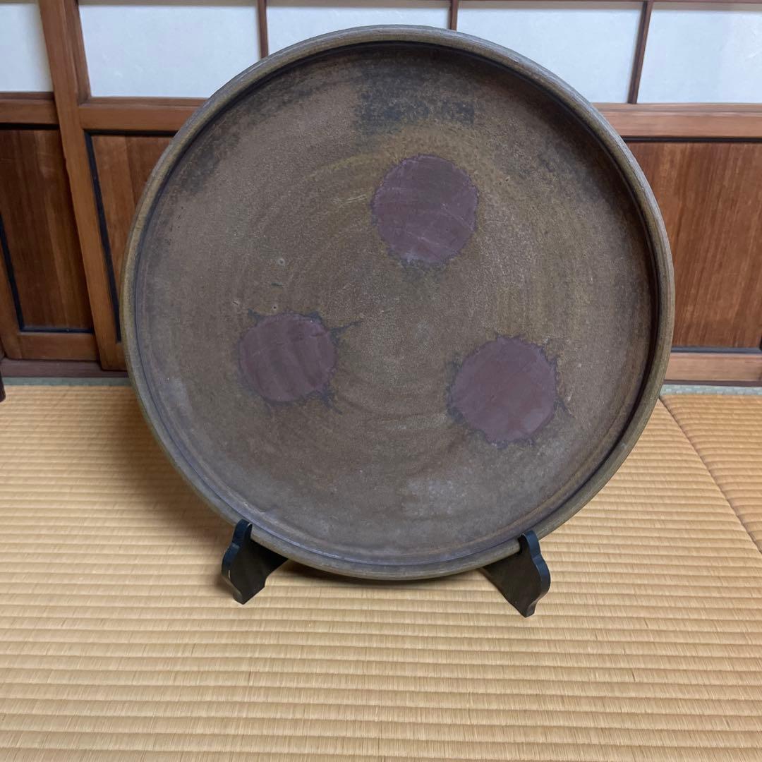 24時間以内発送☆備前焼 大皿 飾り皿 印あり