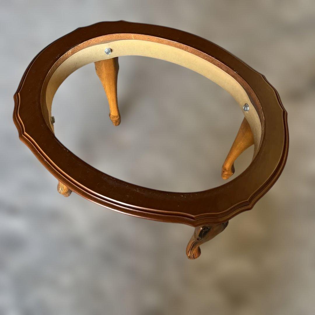 【希少】 イタリア製 ローテーブル 大理石天板 ロココ調 猫脚 楕円 クラシック