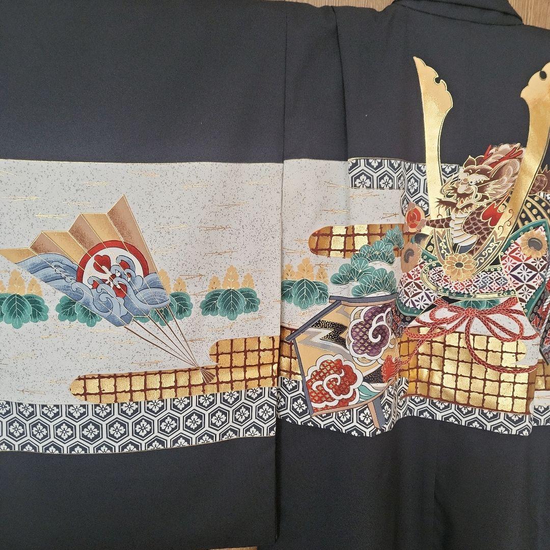 七五三用　5歳　袴セット　美品　日本製　黒地着物