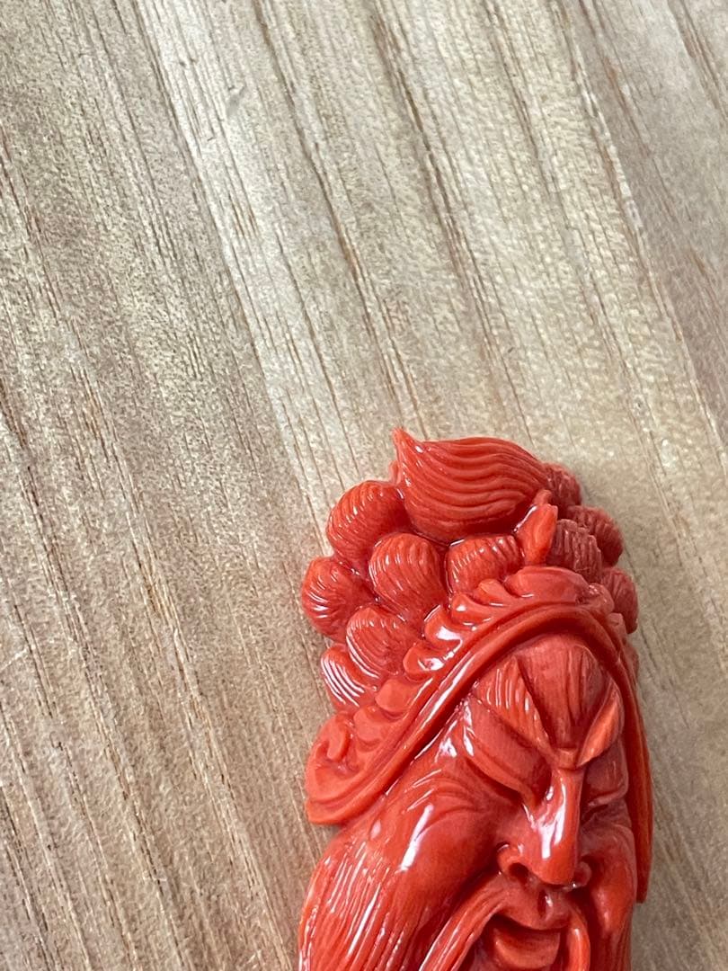 珊瑚サンゴ雕刻ルース60mm、重约32g、160.3ct