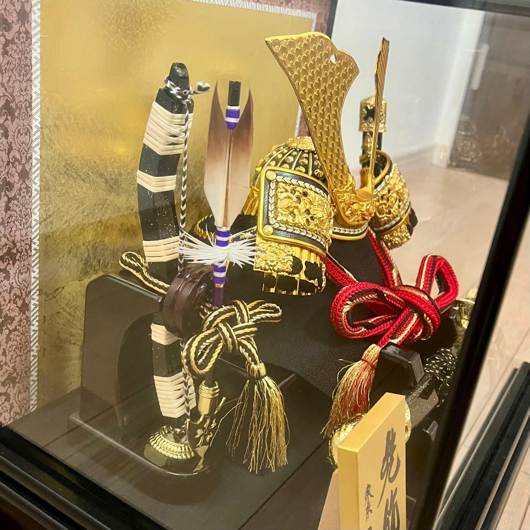 【極美品】人形の久月 兜 かぶと 兜ケース飾り オルゴールつき 初節句