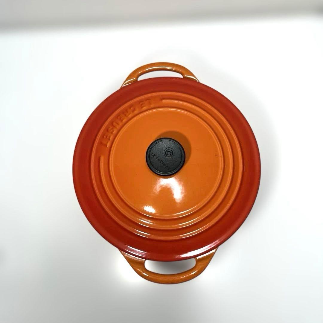 LE CREUSET 両手鍋 オレンジ 蓋付き