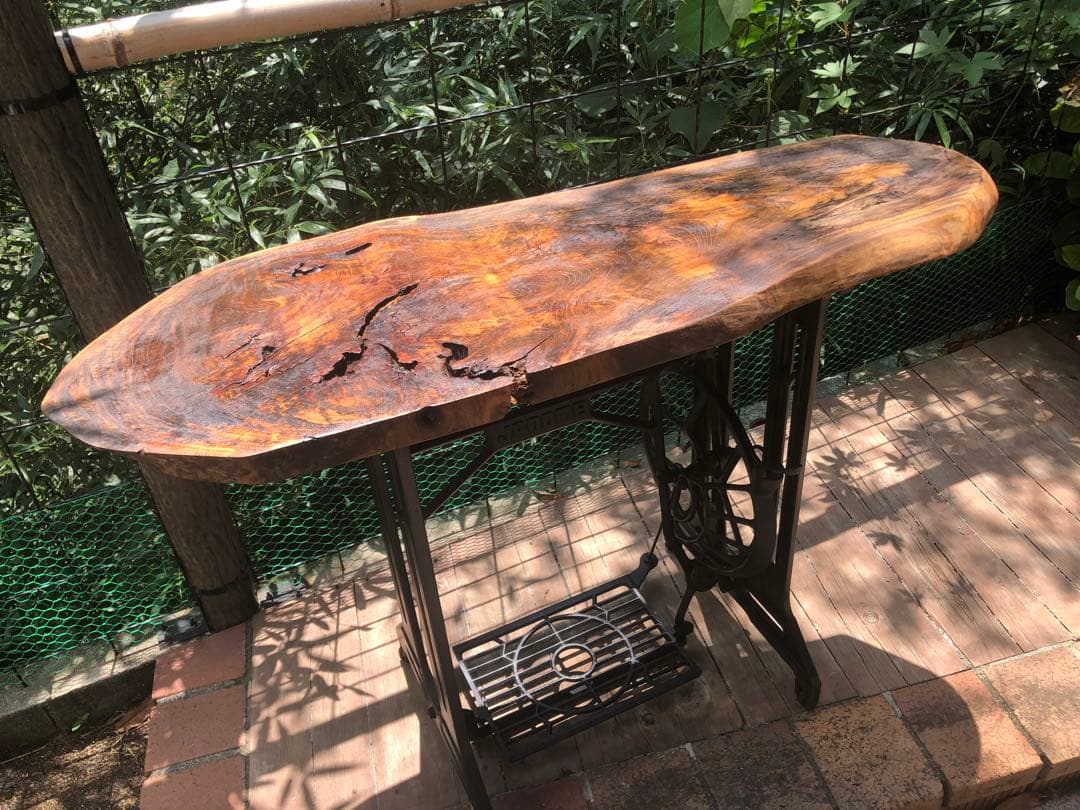 ハンドメイドテーブル　JANOME 足踏みミシン　ミシン台　アンティーク