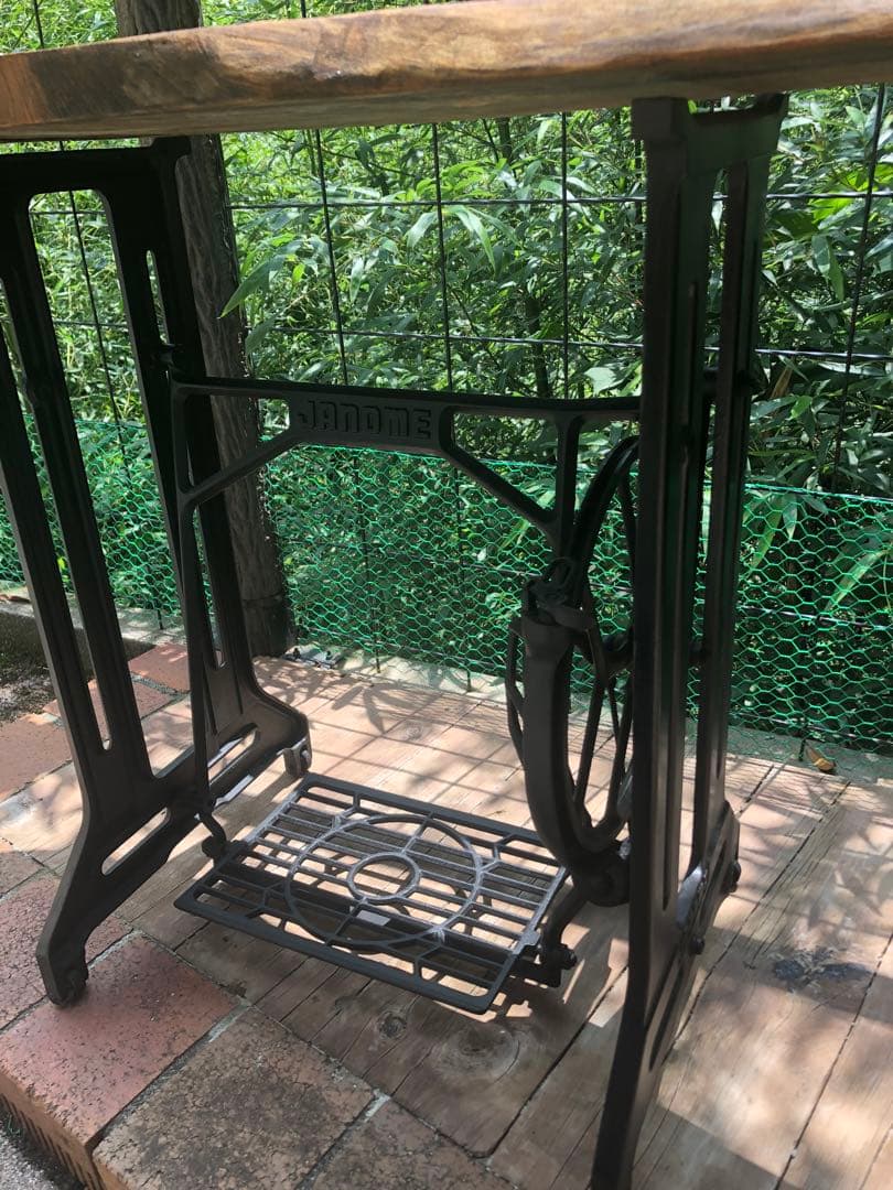 ハンドメイドテーブル　JANOME 足踏みミシン　ミシン台　アンティーク