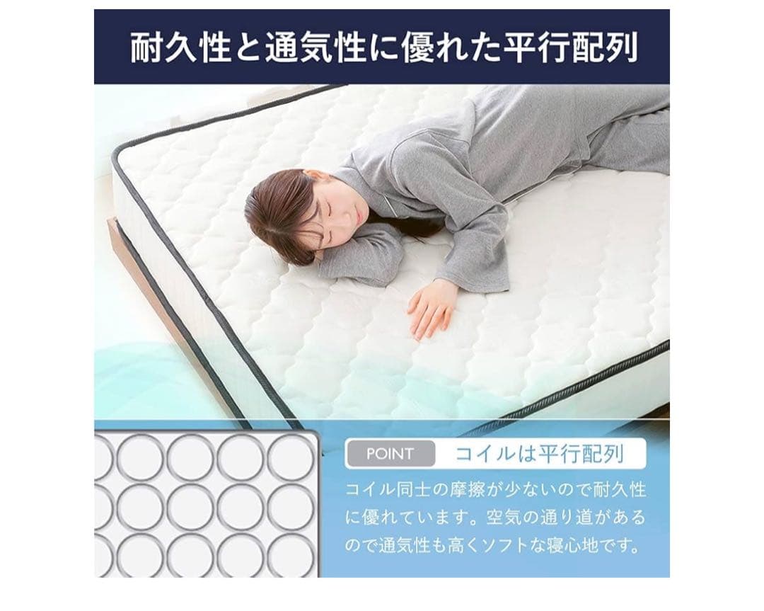 シングルマットレスとベッドフレームセット