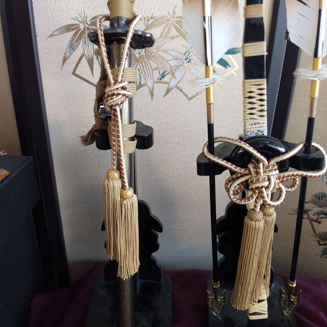 飾り端午の節句置物刀、弓矢