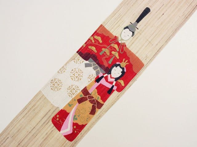 おひな様　タペストリー　三連　「桜花雛」