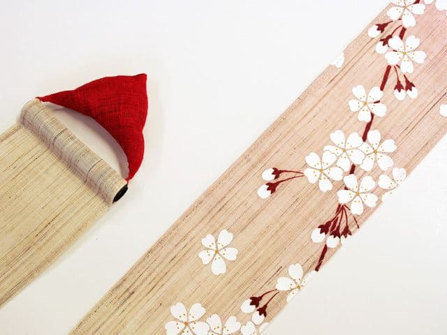 おひな様　タペストリー　三連　「桜花雛」