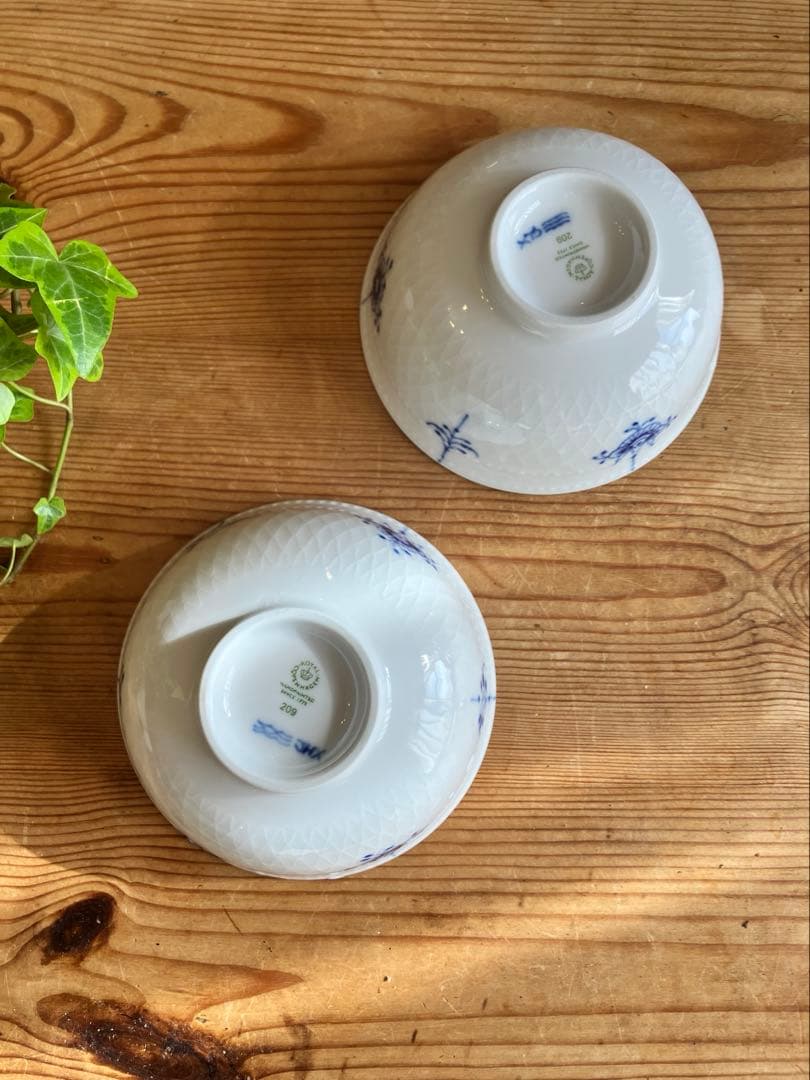 ロイヤルコペンハーゲン ブルーパルメッテブロッサム ライスボウル×2