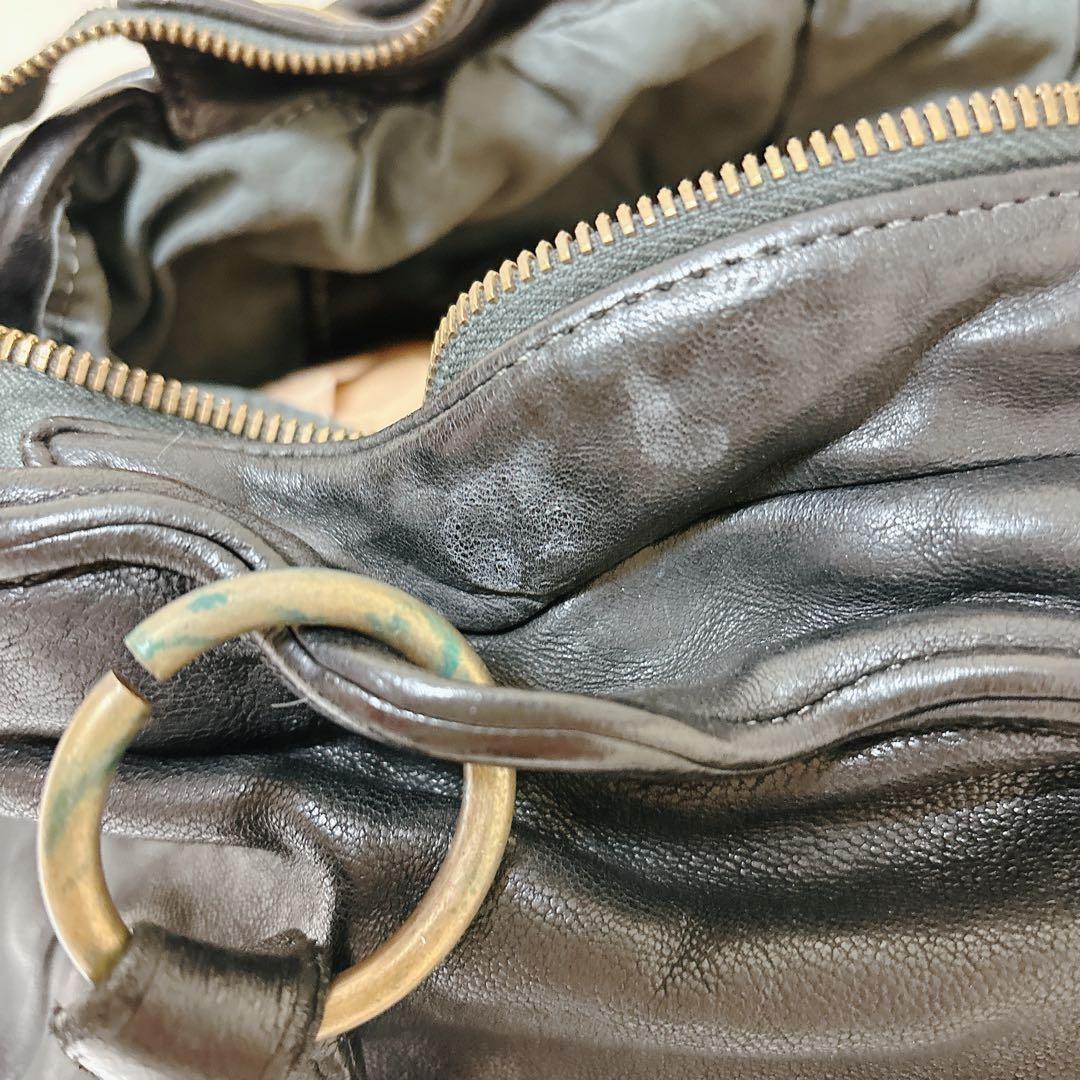 ブルーノロッシ イタリア製 ボストンバッグ ショルダーバッグ 黒 ブラック