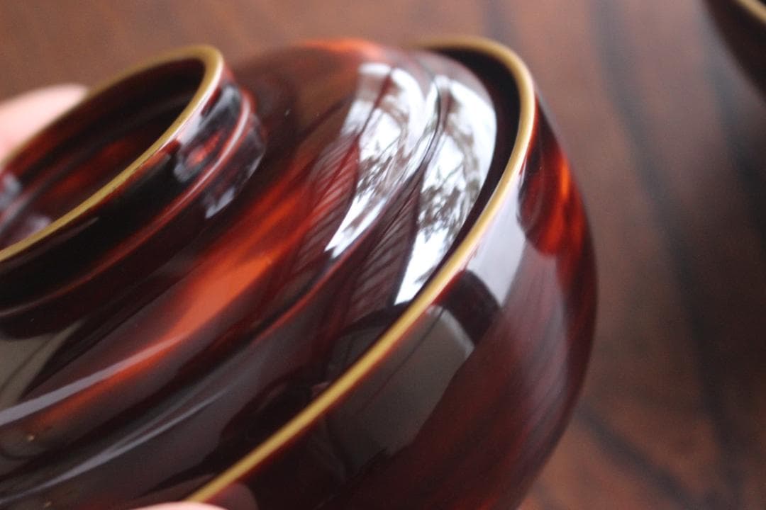 時代逸品！風情ある曙塗に優美な緞子蒔絵の映えるお椀2点（検輪島塗吸い物椀蒔絵椀