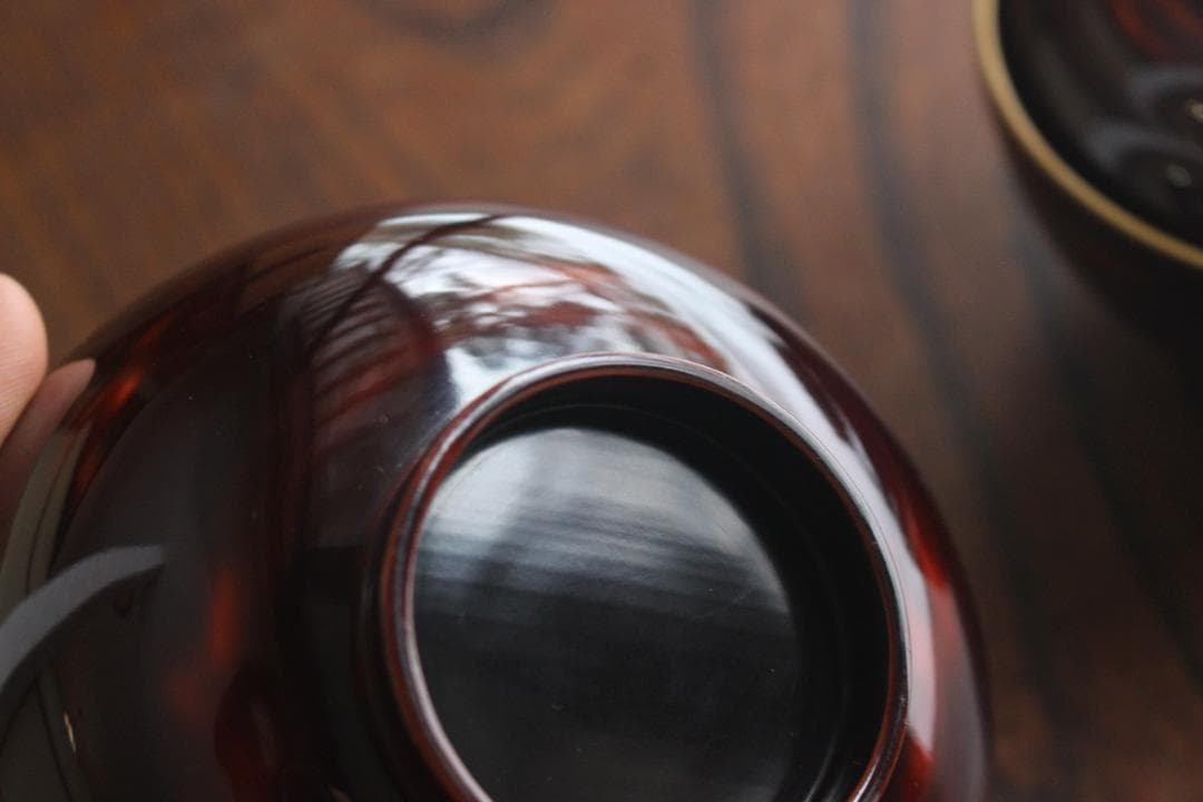 時代逸品！風情ある曙塗に優美な緞子蒔絵の映えるお椀2点（検輪島塗吸い物椀蒔絵椀