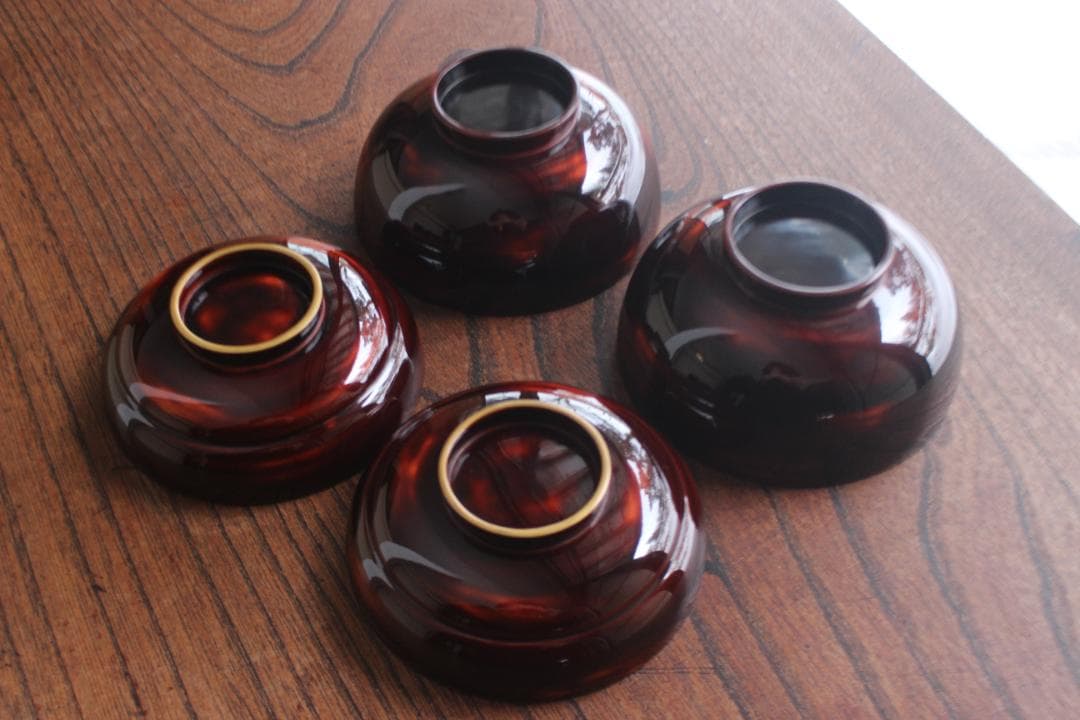 時代逸品！風情ある曙塗に優美な緞子蒔絵の映えるお椀2点（検輪島塗吸い物椀蒔絵椀