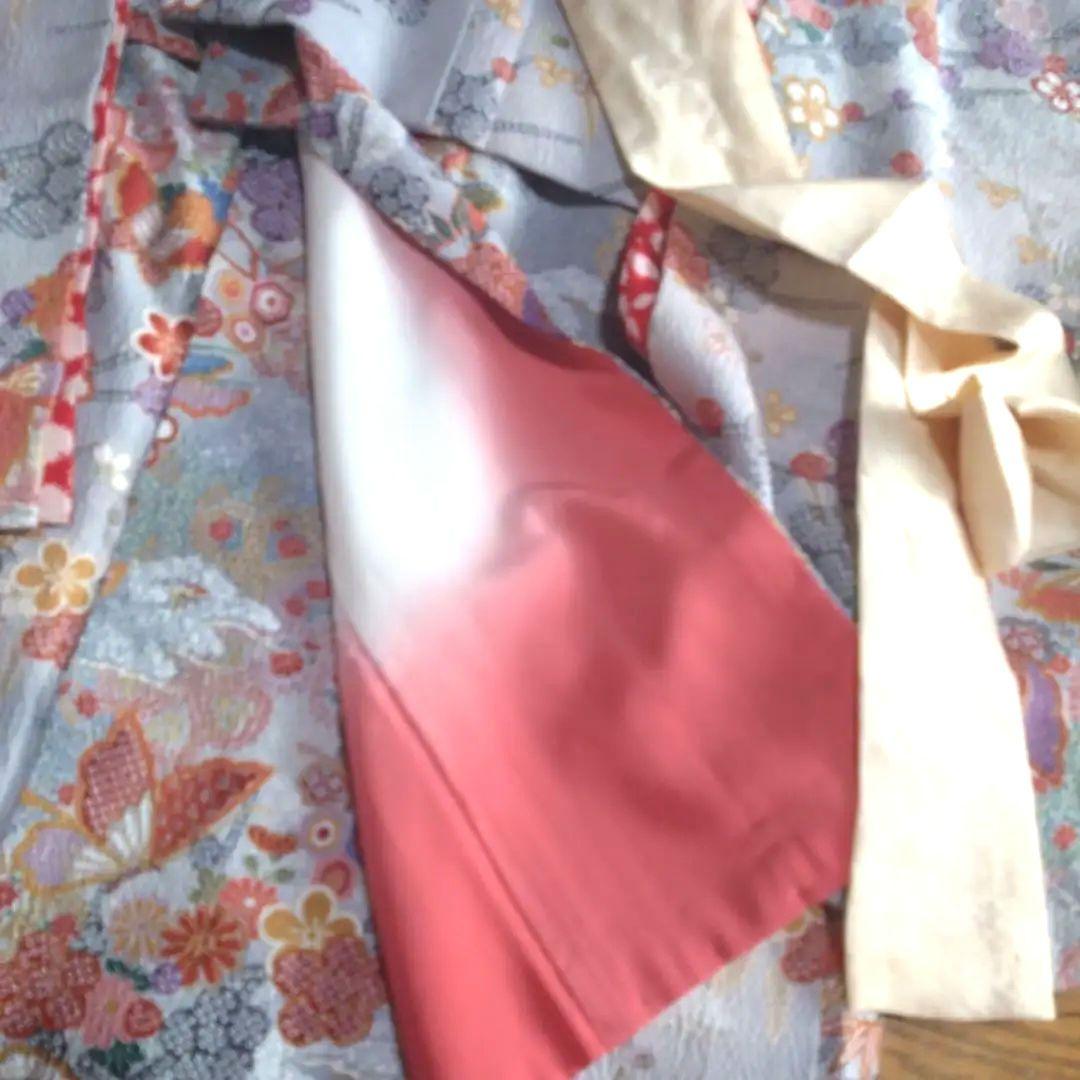 上品レトロレアカラー★ちりめん古典グレー★着物帯他小物フルセット