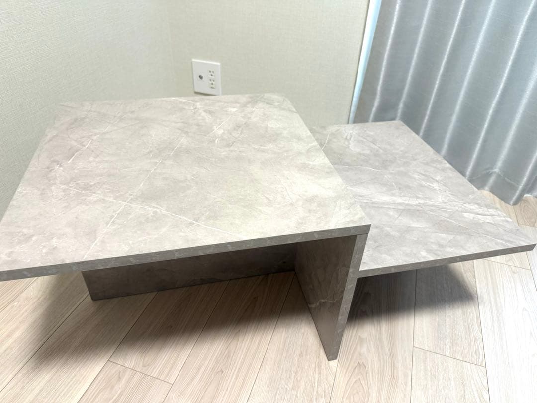 人工大理石 センターテーブル グレー