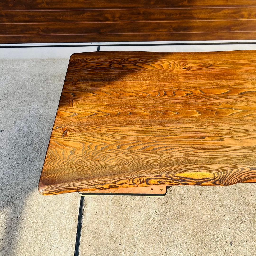 美品 高級 座卓 センターテーブル 一枚板 無垢 和室 ローテーブル 引き出し