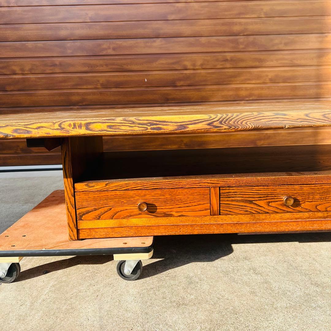 美品 高級 座卓 センターテーブル 一枚板 無垢 和室 ローテーブル 引き出し