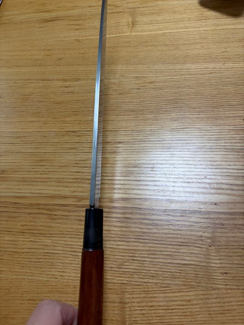 高級柳刃包丁 木製ハンドル 刀刃約27cm 合羽—