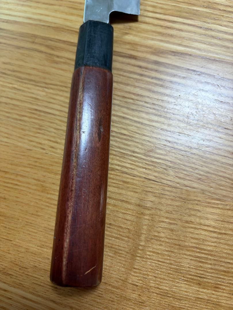 高級柳刃包丁 木製ハンドル 刀刃約27cm 合羽—