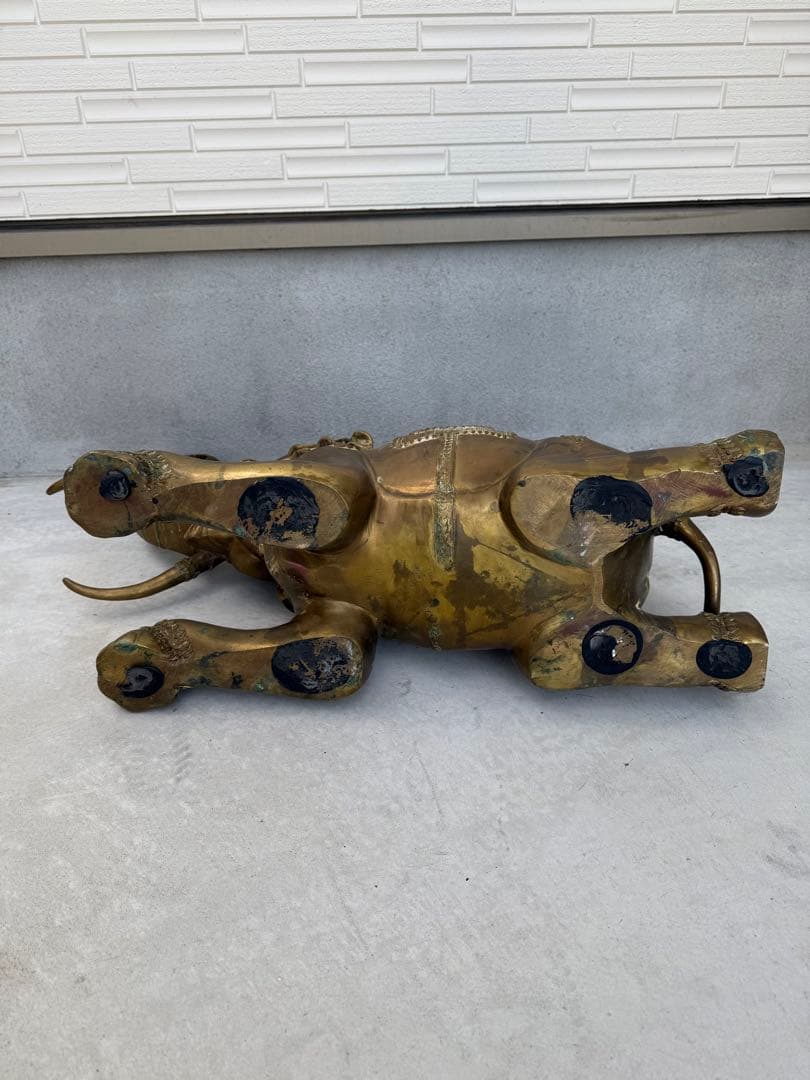 超貴重、超希少、当時物、ディスコMAHARAJAの象のオブジェ(真鍮製