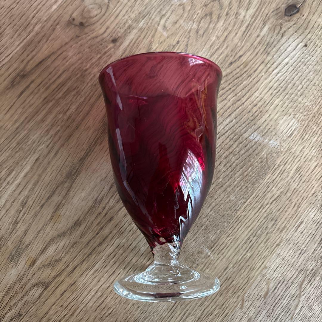 倉敷ガラス　作家もの　手吹きガラス　1客　新品未使用　民芸品　工芸品