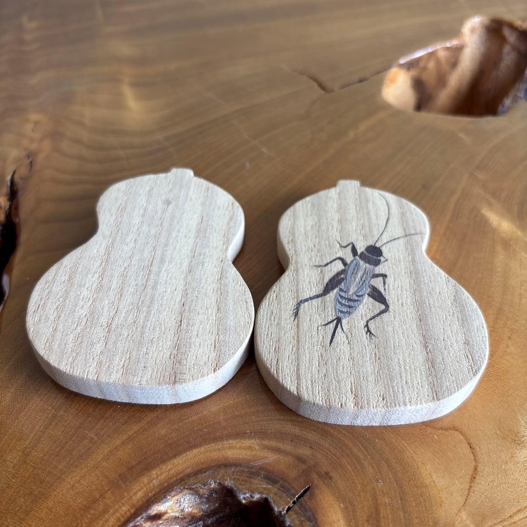 木彫香合 緑雲造 ひさご形 こおろぎ 茶道具 共箱