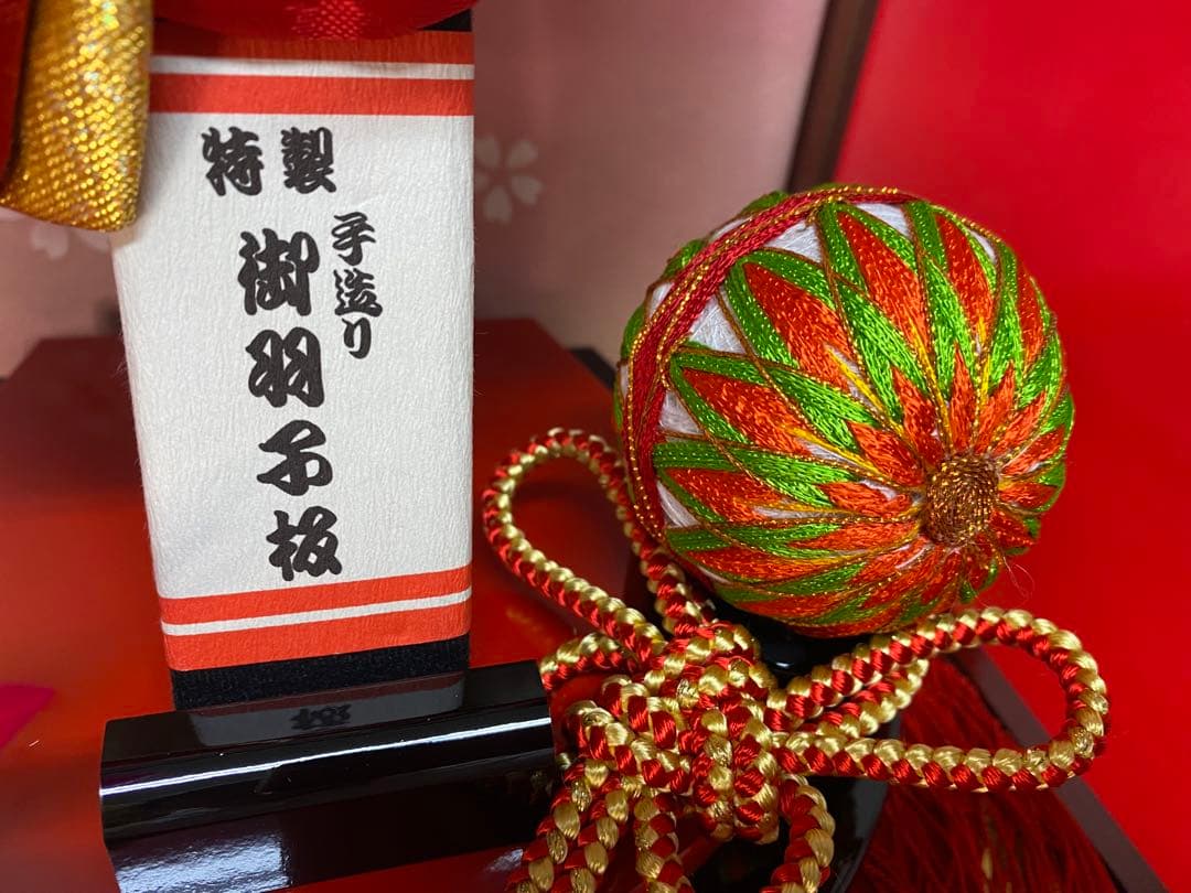 羽子板　立体振袖　ガラスケース１３号・サイズ間口約２９×奥行約２３×高さ約５５㎝