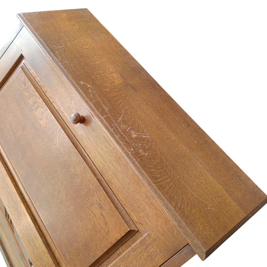 蝦夷民芸家具 ライティングデスク ナラ材 えぞ民芸 ライティングビューロー