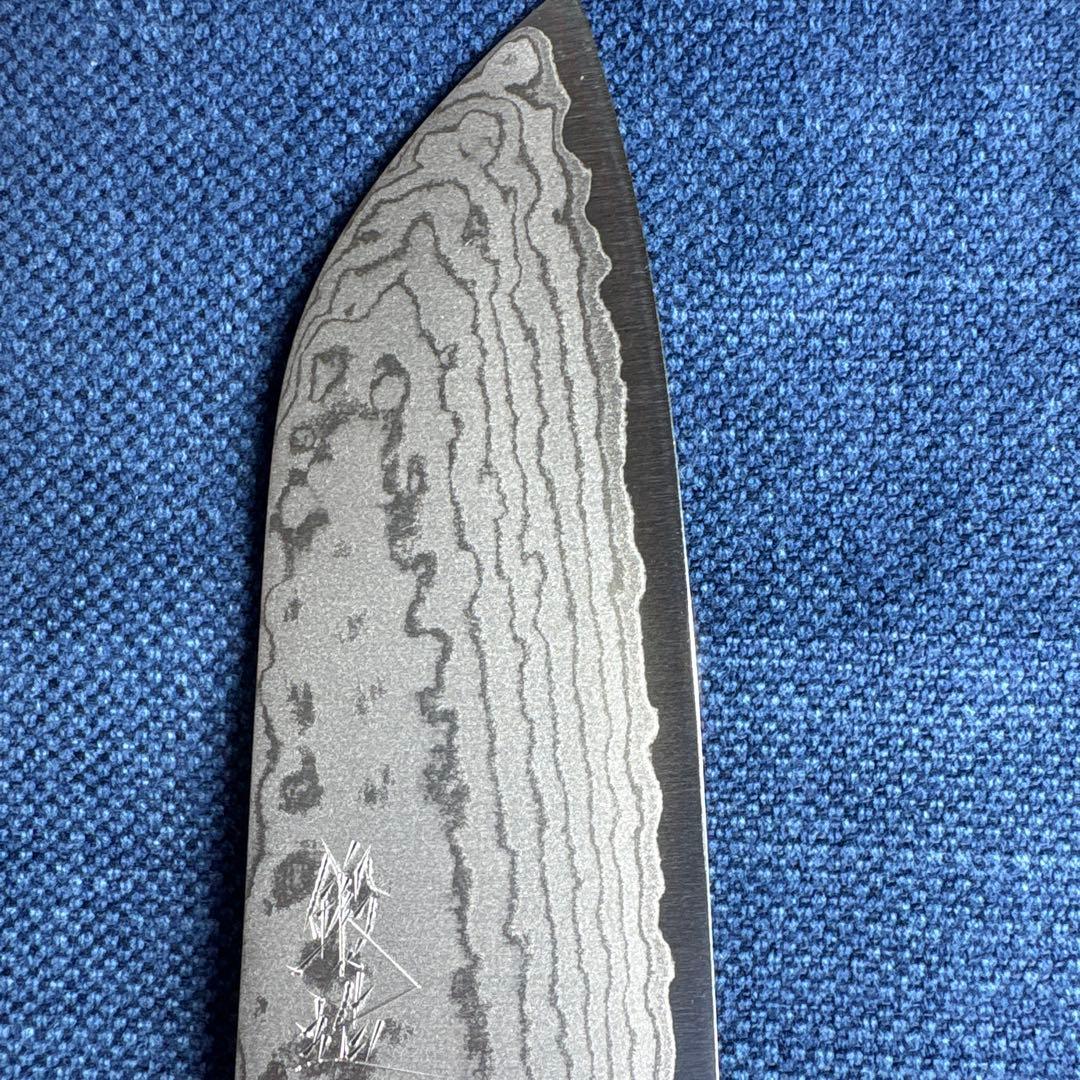 白雲上作 Ｖ金10号口金付積層〈M107〉新品未使用三徳包丁170mm