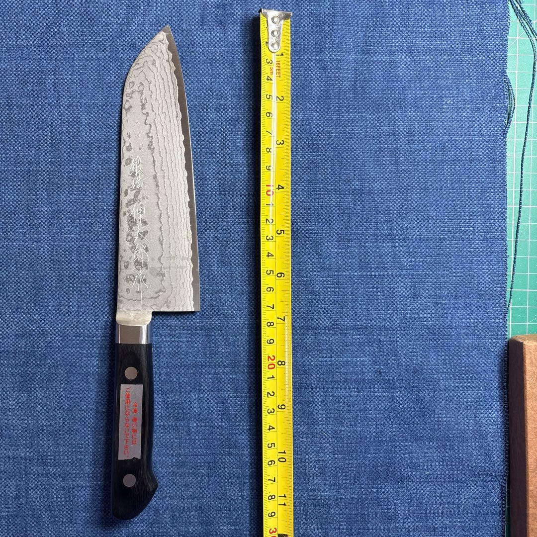 白雲上作 Ｖ金10号口金付積層〈M107〉新品未使用三徳包丁170mm
