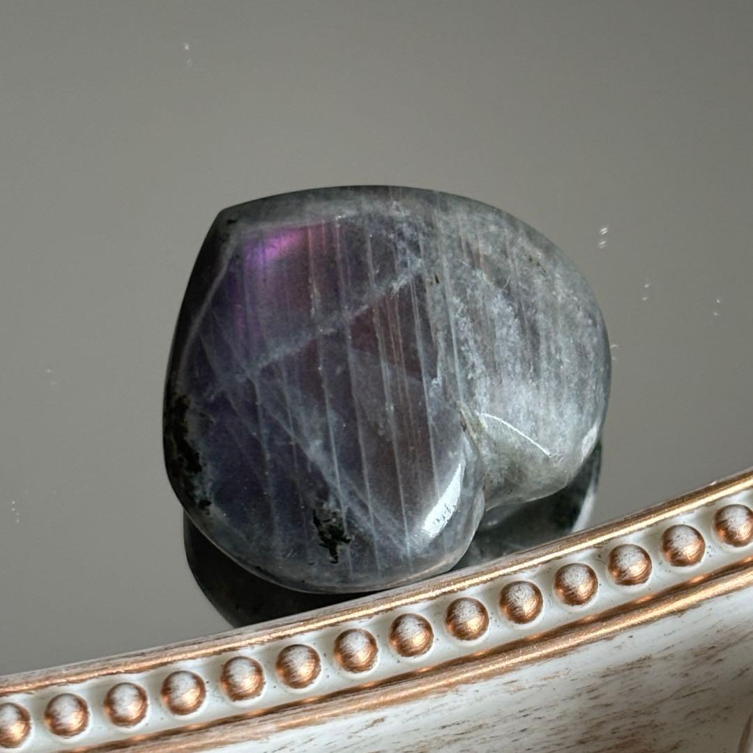 商談中★希少！早い者勝ち‼️可愛い♡ピンク紫 ラブラドライト ハート ①握り石