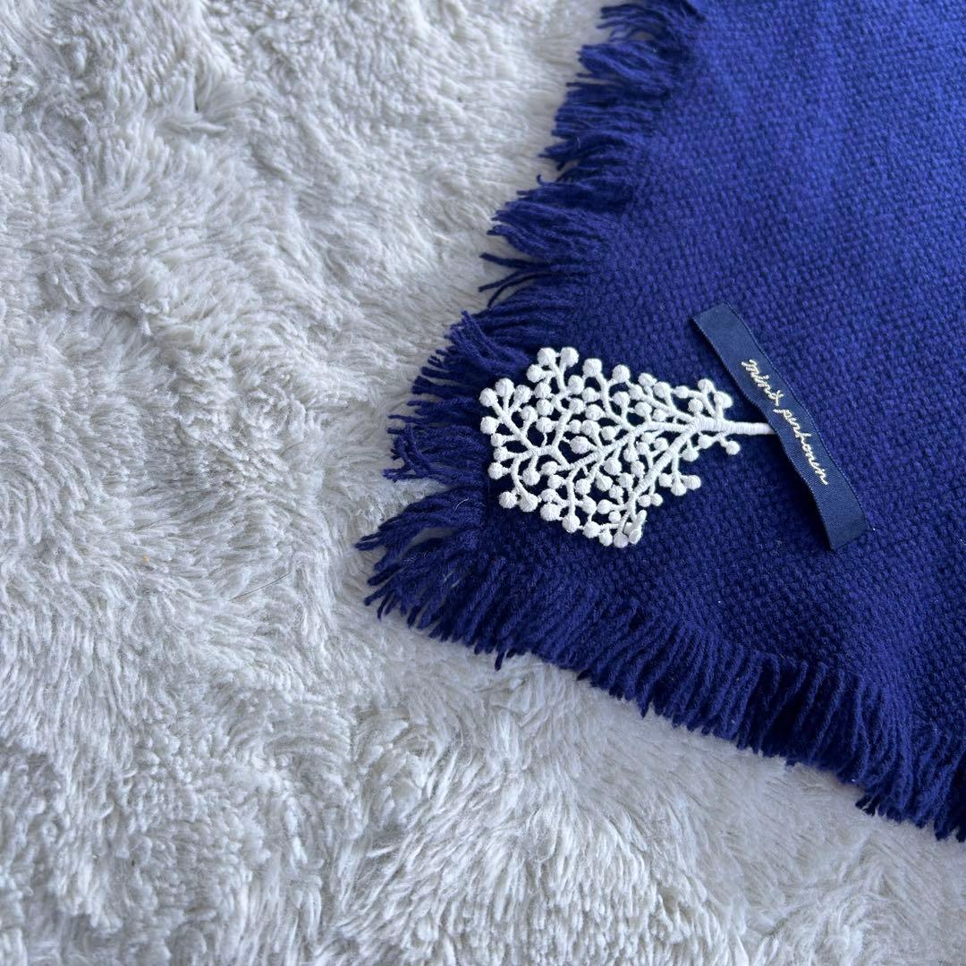 レア❤️ミナペルホネン❤️ブランケット　毛布　ストール　ネイビー　マフラー